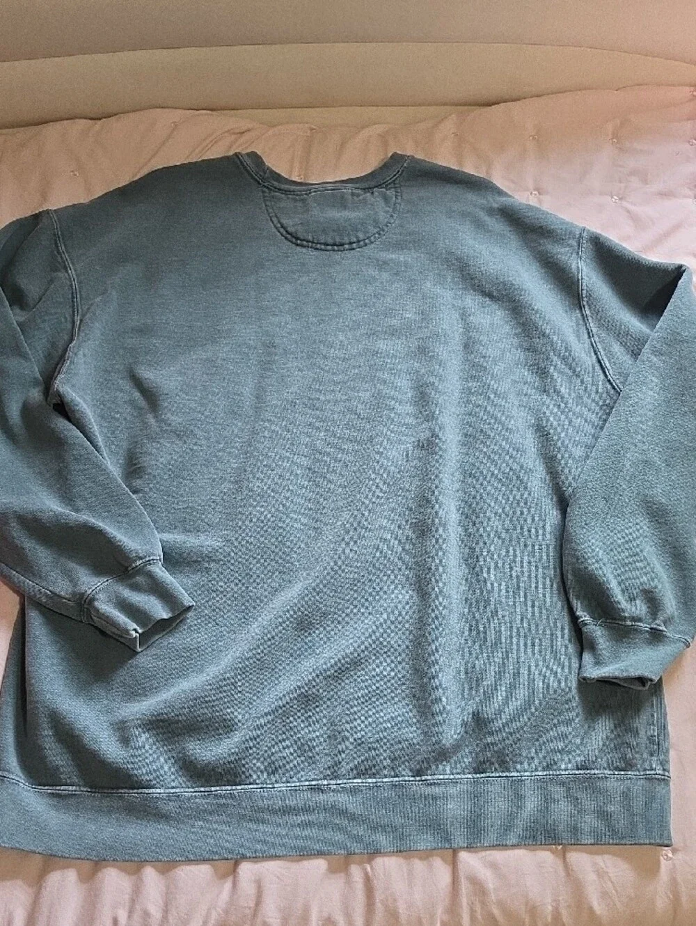 Classic Crewneck Sweatshirt - Slate Green with White 'JESUS STAFF' Print